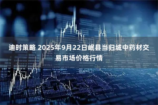 迪时策略 2025年9月22日岷县当归城中药材交易市场价格行情